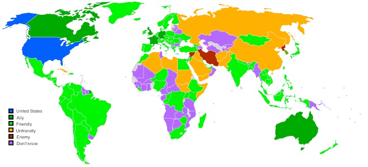 US Allies, friends & enemies across the world